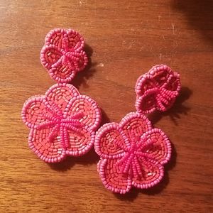 BaubleBar Rosa flowers drop earrings - Red